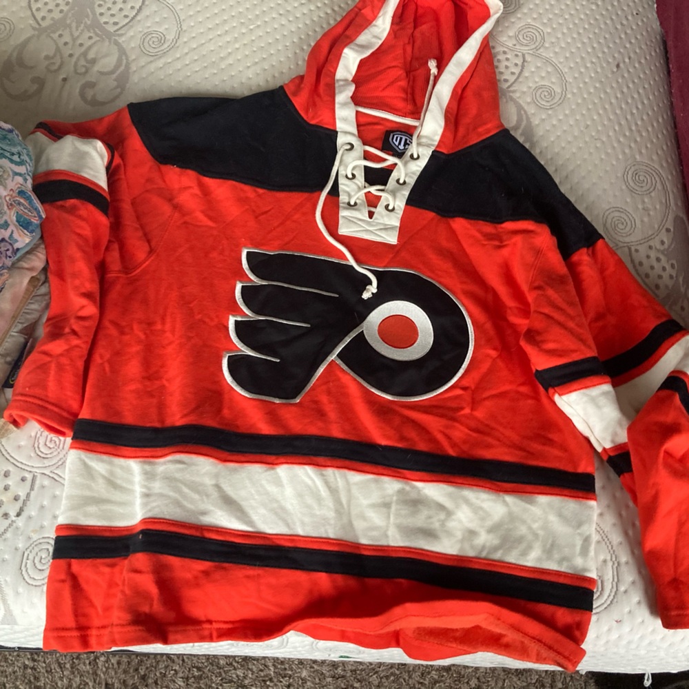 Philadelphia Flyers Old Time Hockey Hoodie, Large, Men’s